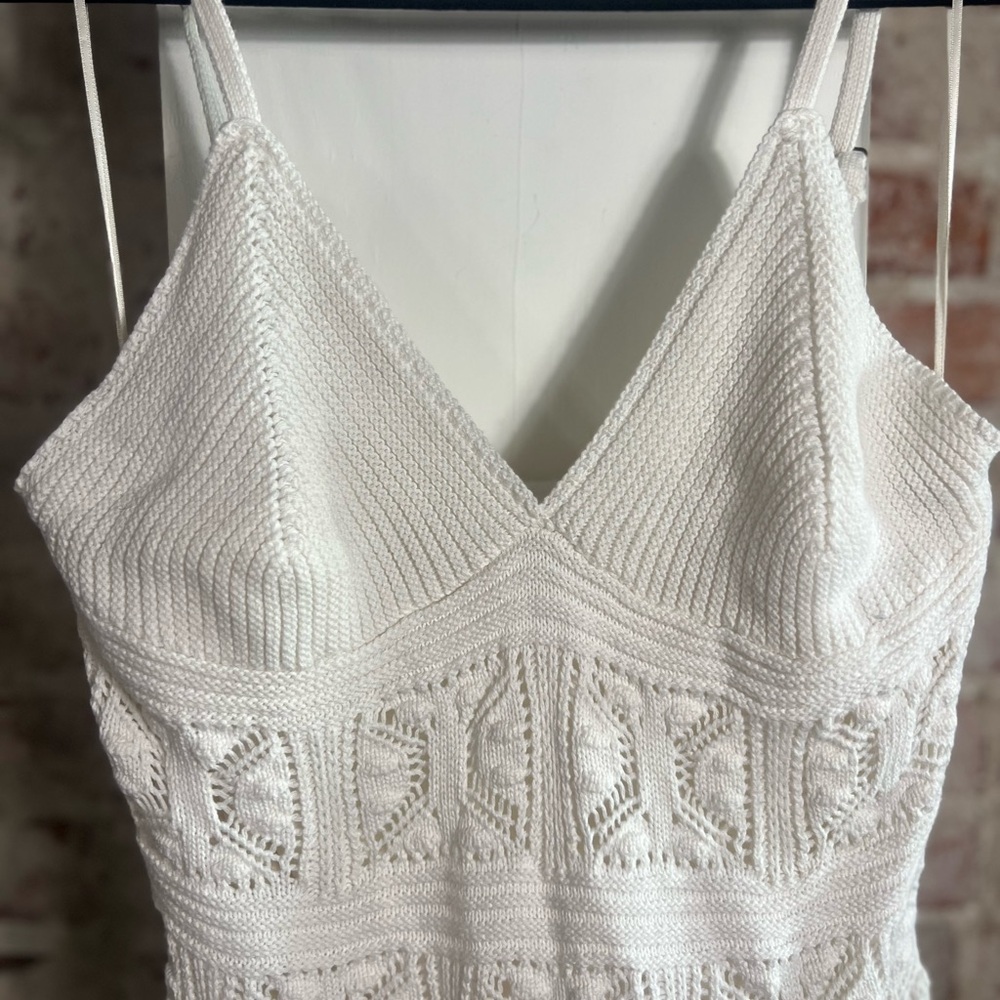 White Knit Sleeveless Dress